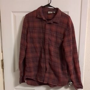 Vans Men's Casual Plaid Shirt - Burgundy